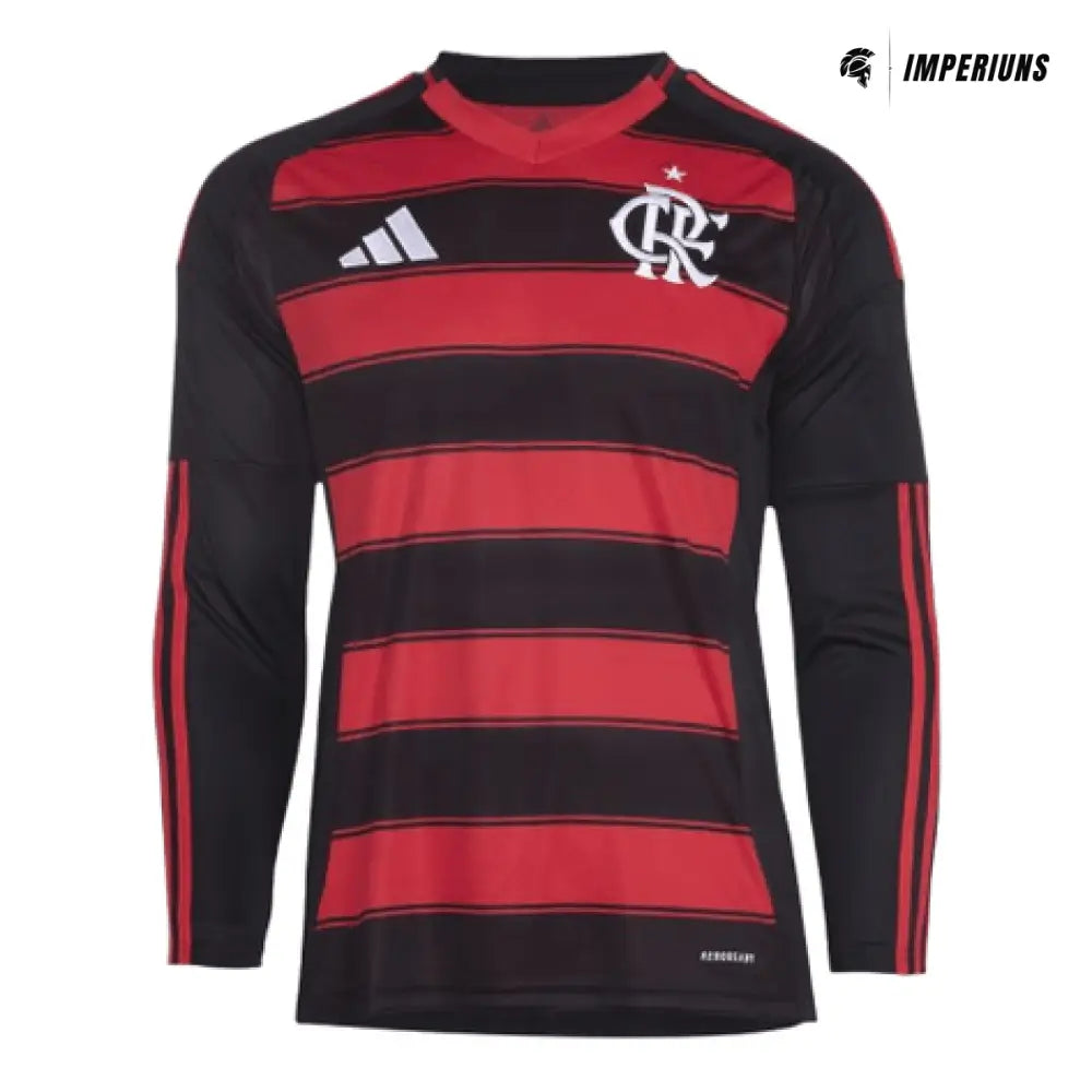 Camisa Flamengo Manga Longa 2025/26 Home Camisas de Futebol