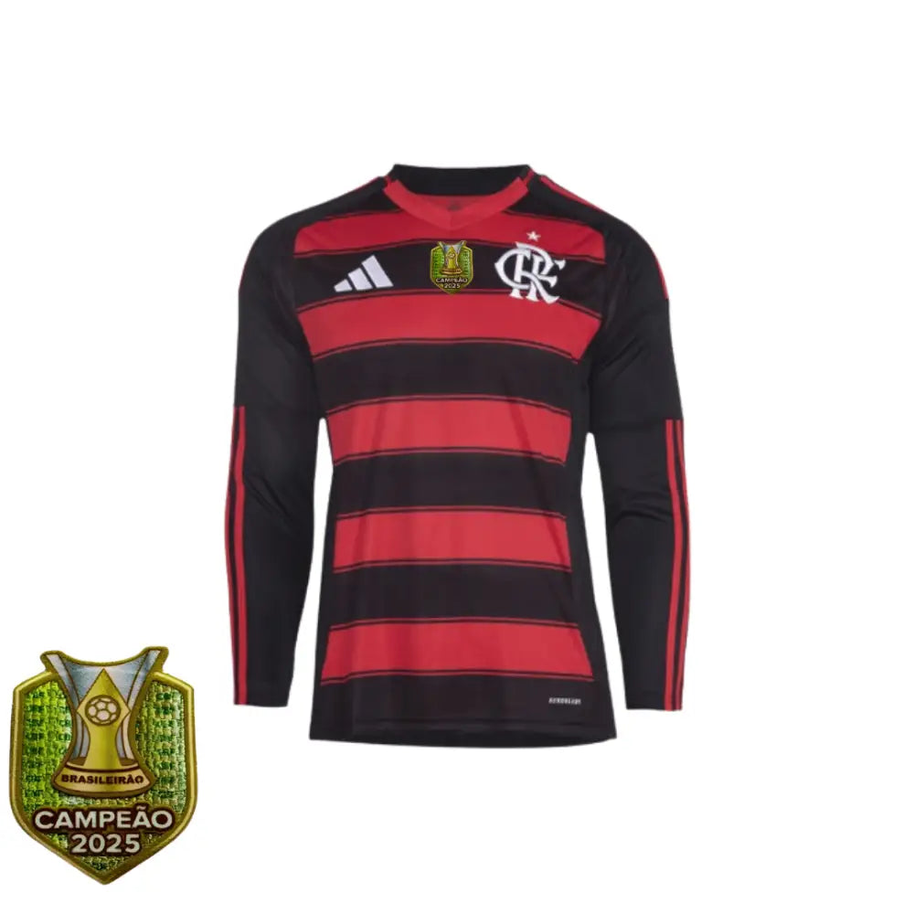 Camisa Flamengo Manga Longa 2025/26 Home Camisas de Futebol