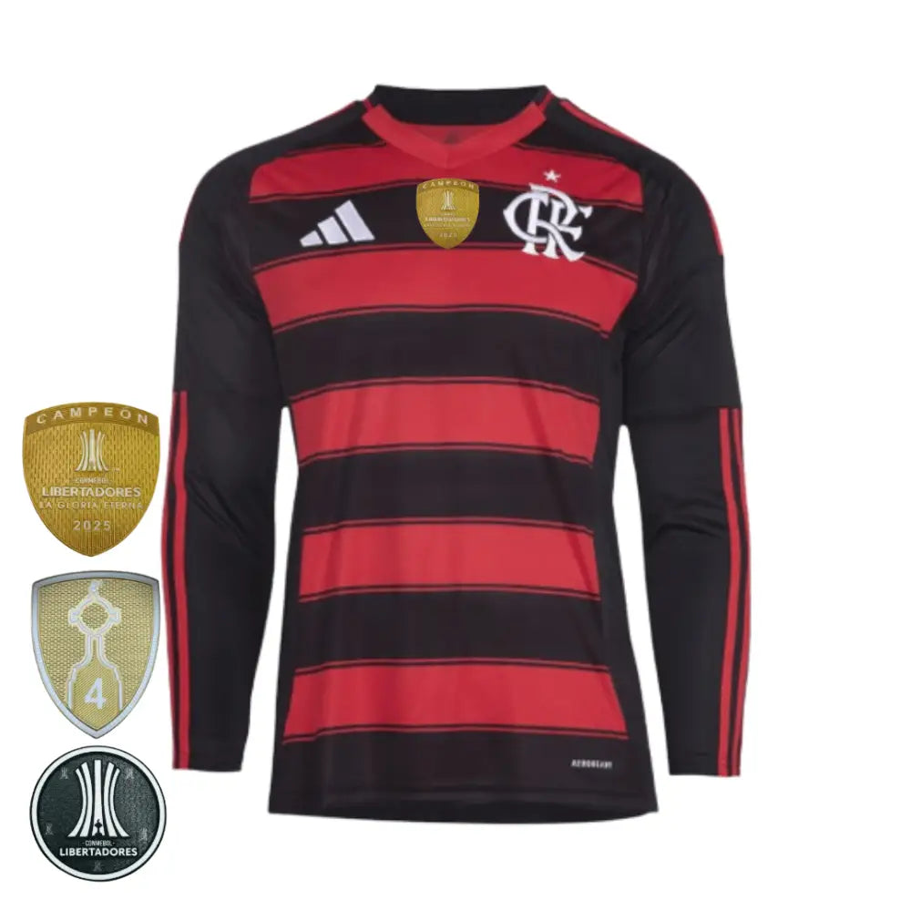 Camisa Flamengo Manga Longa 2025/26 Home Camisas de Futebol