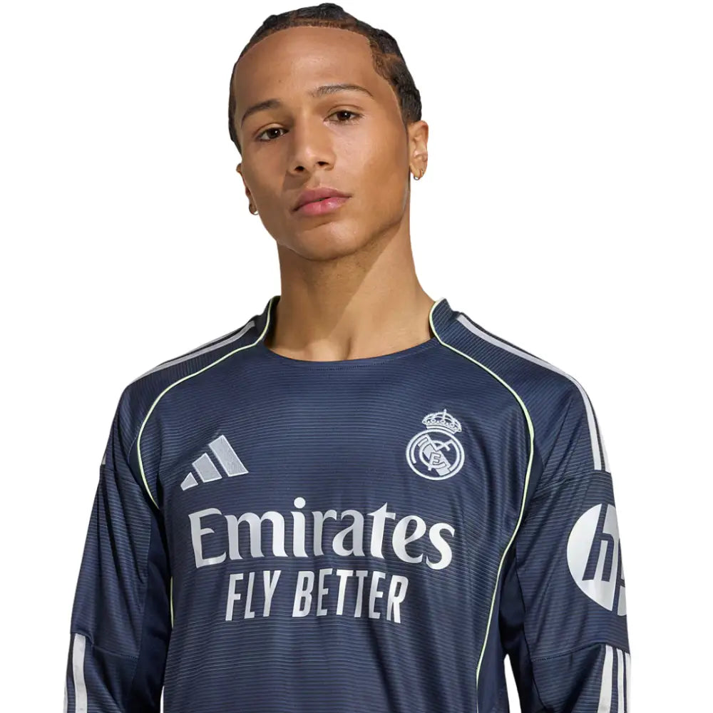 Camisa Real Madrid Manga Longa 2025/26 Away Camisas de Futebol