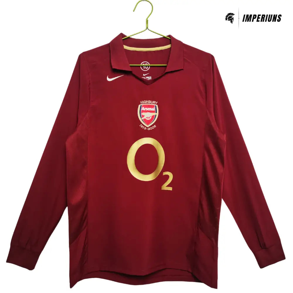 Camisa Retrô Arsenal Manga Longa 2005/06 Home Camisas de Futebol