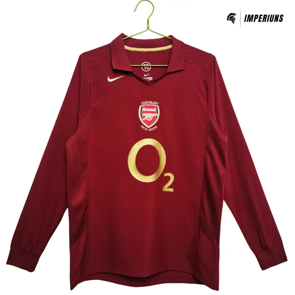 Camisa Retrô Arsenal Manga Longa 2005/06 Home Camisas de Futebol