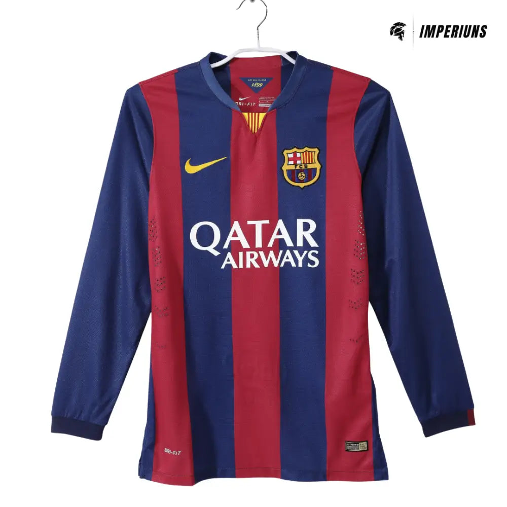 Camisa Retrô Barcelona Manga Longa 2014/15 Home Camisas de Futebol