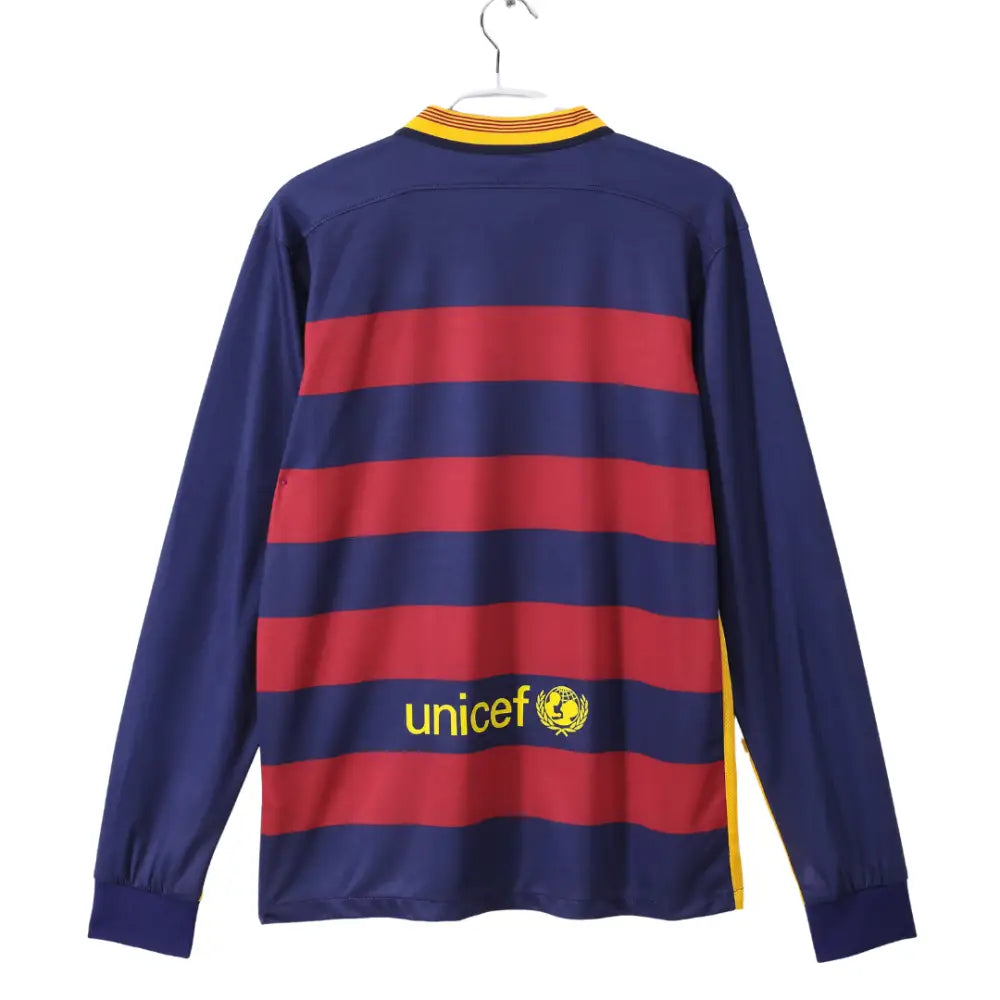 Camisa Retrô Barcelona Manga Longa 2015/16 Home Camisas de Futebol