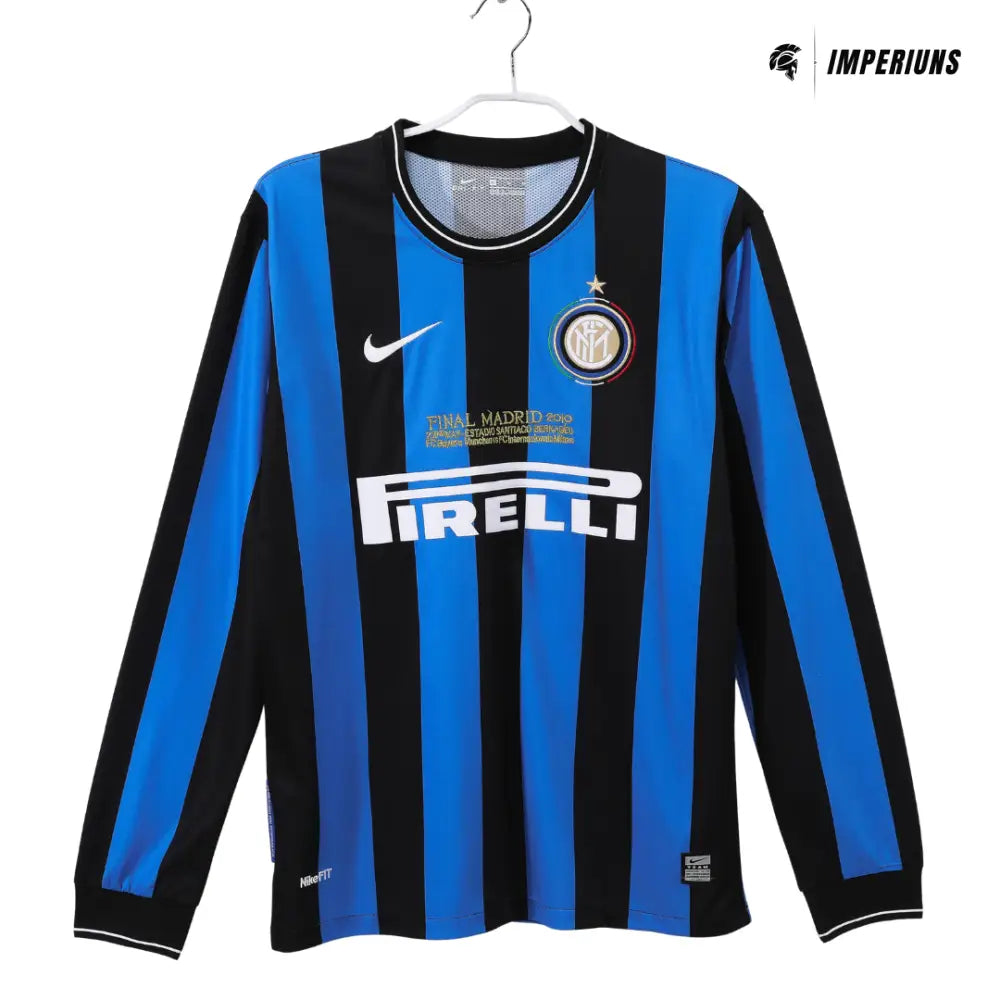 Camisa Retrô Inter de Milão Manga Longa 2009/10 Home Camisas de Futebol