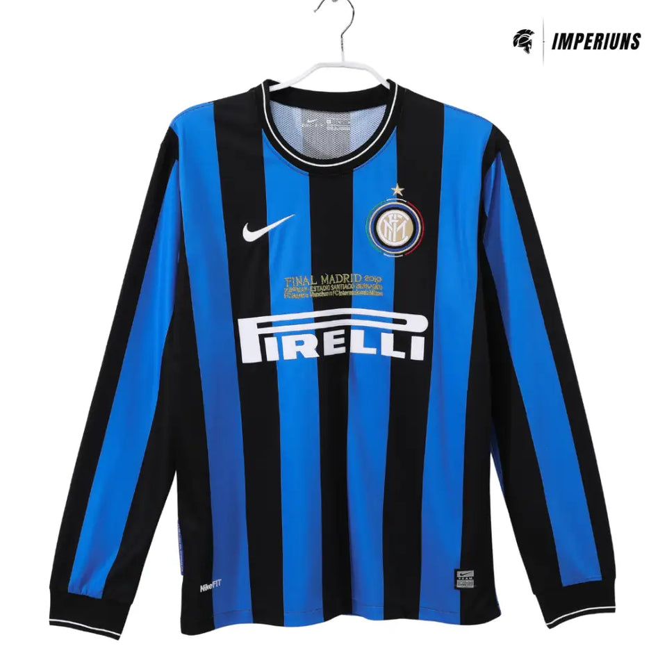 Camisa Retrô Inter de Milão Manga Longa 2009/10 Home Camisas de Futebol