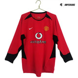 Camisa Retrô Manchester United Manga Longa 2002/04 Home