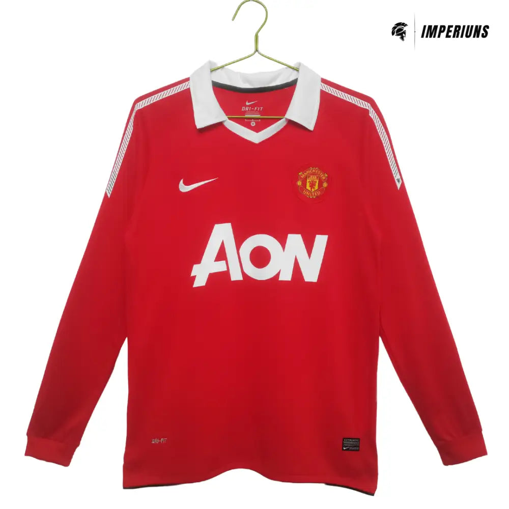 Camisa Retrô Manchester United Manga Longa 2010/11 Home Camisas de Futebol
