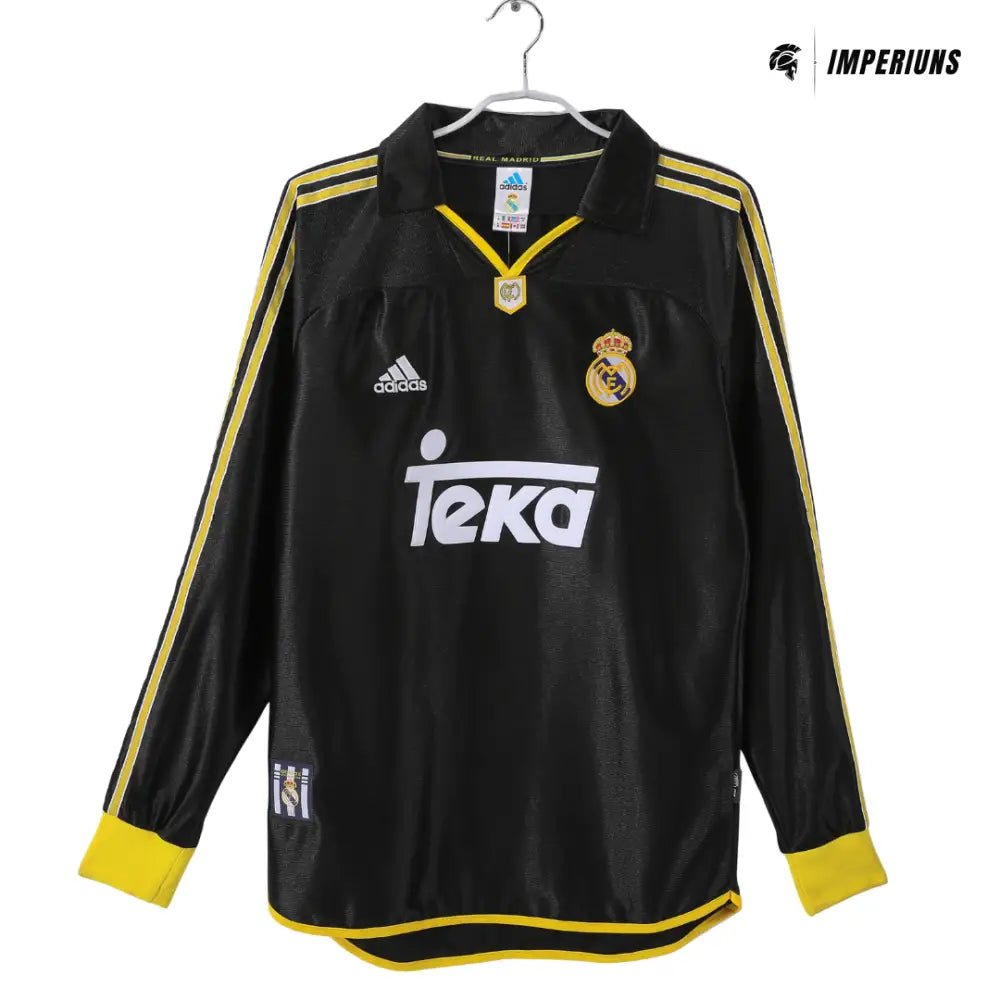 Camisa Retrô Real Madrid Manga Longa 1999/01 Away Camisas de Futebol