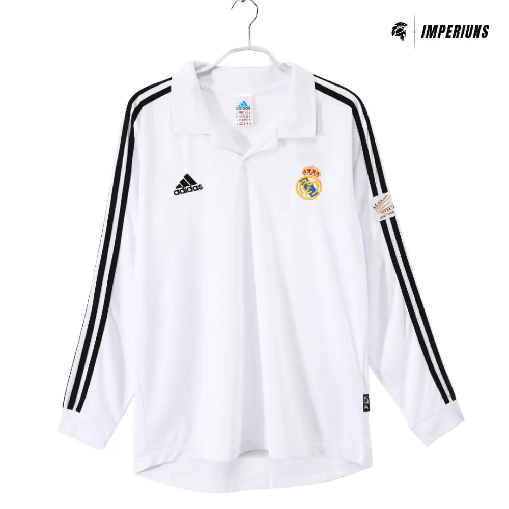Camisa Retrô Real Madrid Manga Longa 2002/03 Home Camisas de Futebol