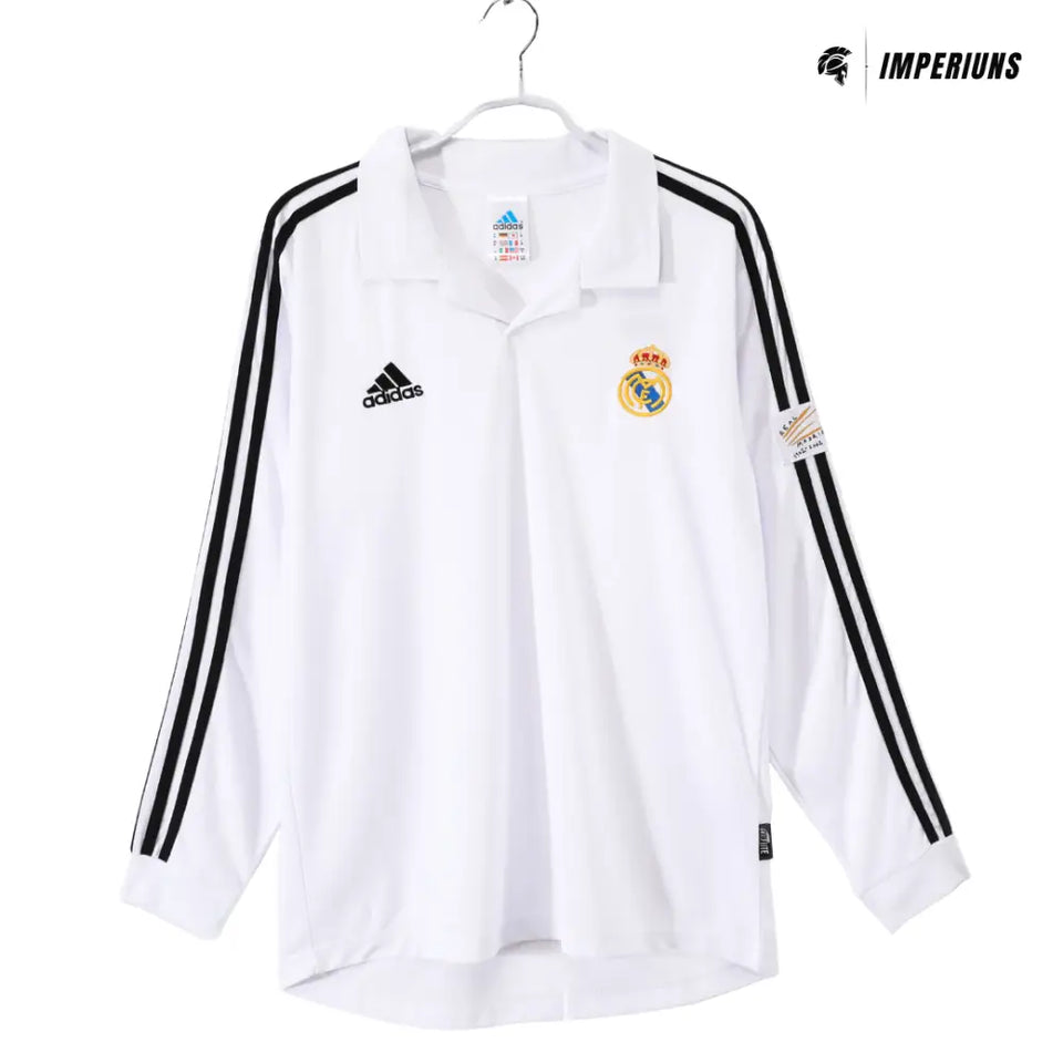 Camisa Retrô Real Madrid Manga Longa 2002/03 Home Camisas de Futebol