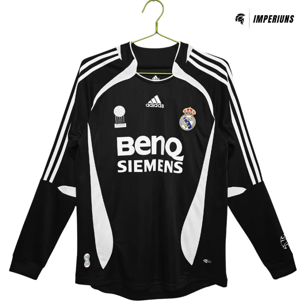 Camisa Retrô Real Madrid Manga Longa 2006/07 Away Camisas de Futebol