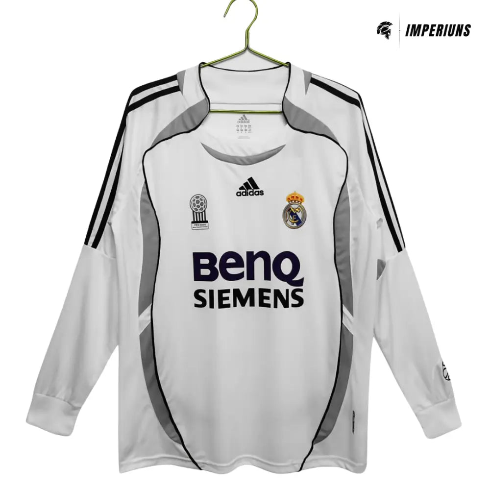 Camisa Retrô Real Madrid Manga Longa 2006/07 Home Camisas de Futebol