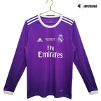 Camisa Retrô Real Madrid Manga Longa 2016/17 Away Champions League Edition Camisas de Futebol