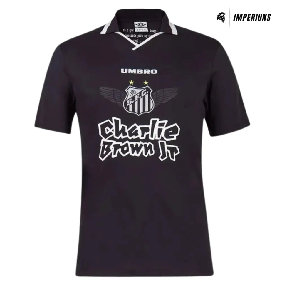 Camisa Santos Charlie Brown JR Preta Camisas de Futebol