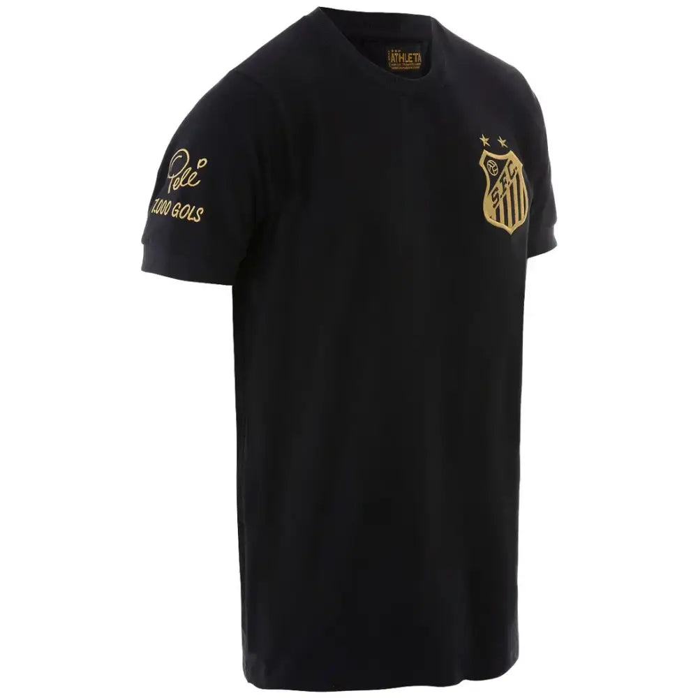 Camisa Santos Pelé Athleta Comemorativa 1000 Gols Preta Camisas de Futebol