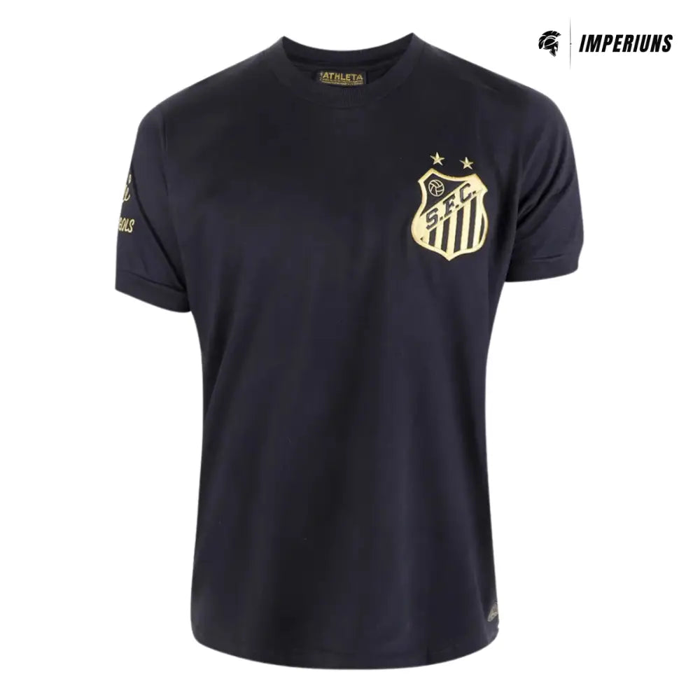 Camisa Santos Pelé Athleta Comemorativa 1000 Gols Preta Camisas de Futebol